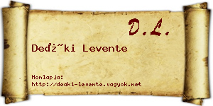 Deáki Levente névjegykártya